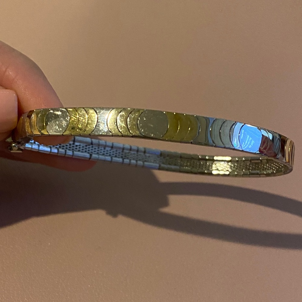 Dual tone silver and gold bracelet